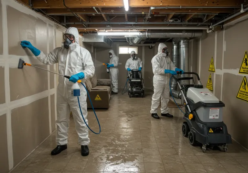 Basement Moisture Removal and Structural Drying process in Camden, AL